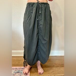 Free People Charcoal Maxi Skirt with Adjustable Waist
